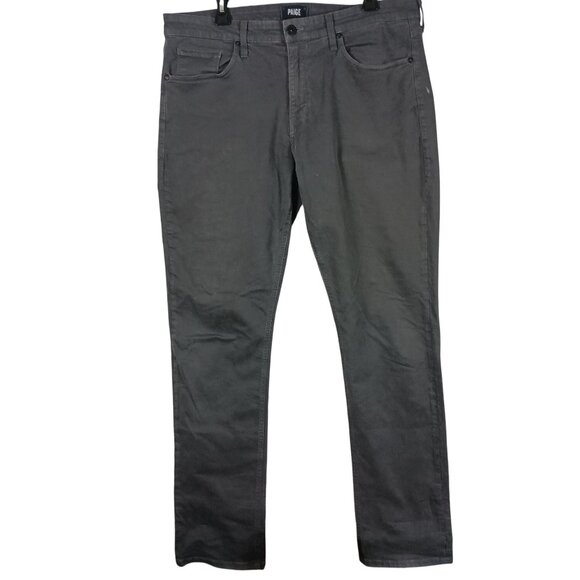 Paige Normandie Jeans Mens 36 38x33 Gray Slim Straight Fit Denim Made In USA - Picture 1 of 7